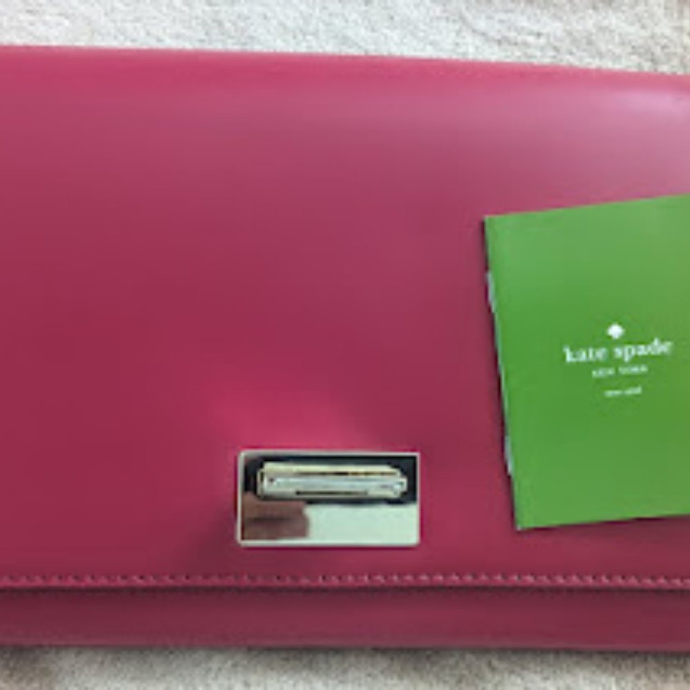 Kate Spade Harwood Place Fiona Red Leather Crossbody - Picture 2 of 4